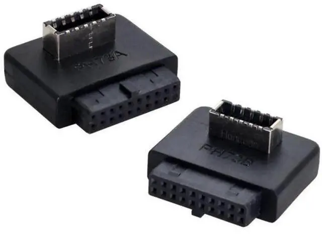 Main image of 2 Pack Overmolded USB 3.0 19/20Pin Internal Header to USB 3.1 Type-E Front Panel Extension Adapter