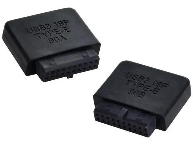 Alt view image 2 of 7 - 2 Pack Overmolded USB 3.0 19/20Pin Internal Header to USB 3.1 Type-E Front Panel Extension Adapter