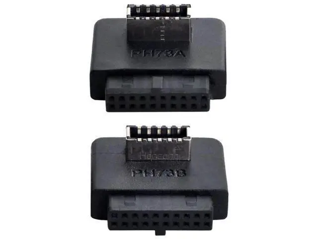 Alt view image 4 of 7 - 2 Pack Overmolded USB 3.0 19/20Pin Internal Header to USB 3.1 Type-E Front Panel Extension Adapter