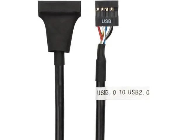 Alt view image 3 of 3 - Motherboard Internal USB 2.0 9Pin Female to USB 3.0 20Pin Male Header Adapter Converter Cable, Black