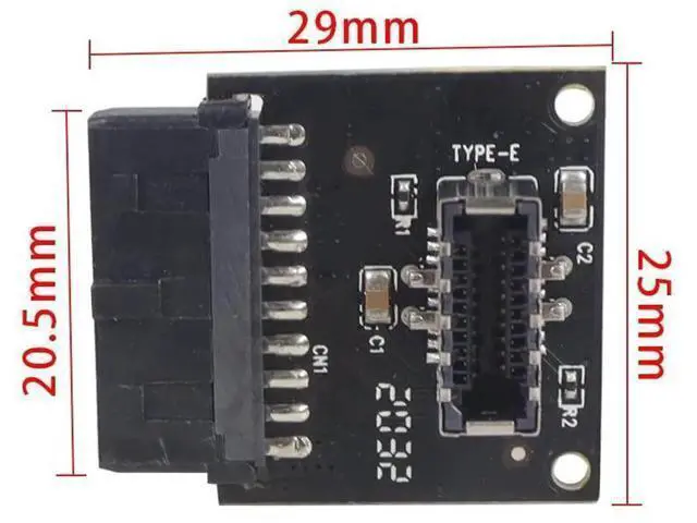 Alt view image 2 of 5 - 1PC Black USB 3.0 20Pin to Type-E Cable, USB 3.1 Front Panel Socket Adapter for Motherboard