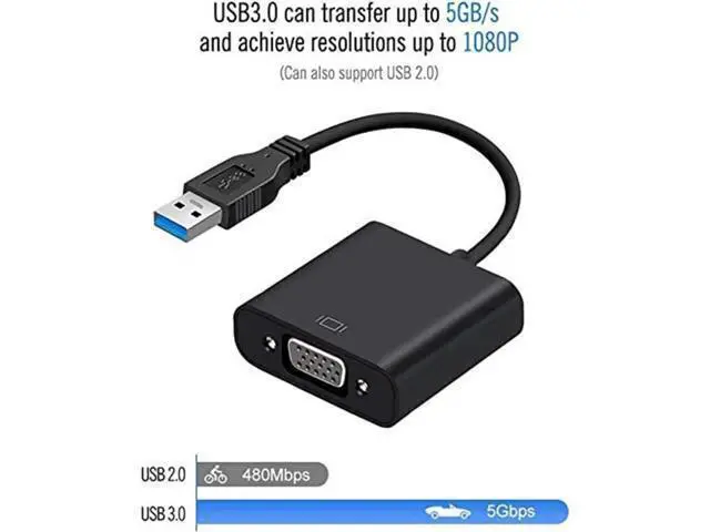 Alt view image 7 of 7 - USB 3.0 to VGA External Video Adapter, 1080P Multi-Monitor Display Graphic Converter Compatible with Windows 7/8/8.1/10/XP PC Laptop Projector