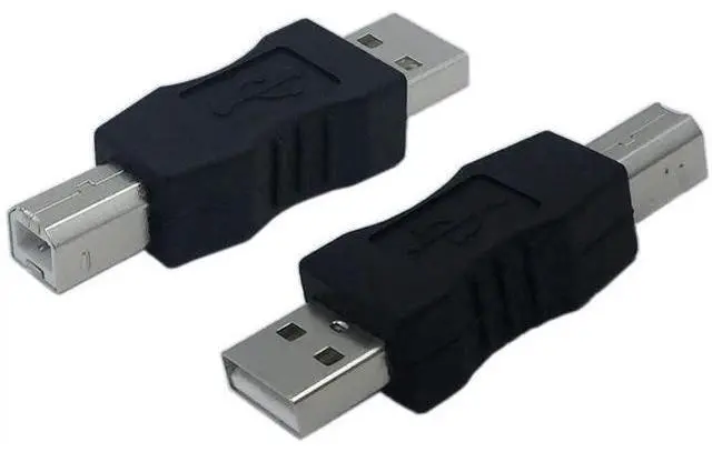 Main image of 2 Pack USB A Male to USB B Male Adapter Converter, Standard USB 2.0 Printer Scanner MIDI Cable Connector Extender