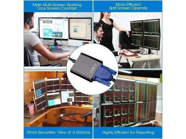 Alt view image 4 of 7 - USB 3.0 to VGA External Video Adapter, 1080P Multi-Monitor Display Graphic Converter Compatible with Windows 7/8/8.1/10/XP PC Laptop Projector