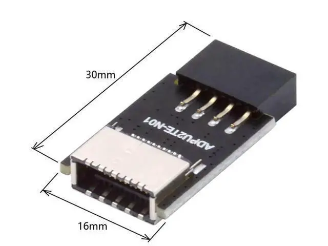 Alt view image 2 of 7 - USB 2.0 9Pin Male to USB 3.1 Type E Key-A Female Adapter, Front Panel Socket to 9Pin Mainboard Header Internal Extension Converter for PC Case