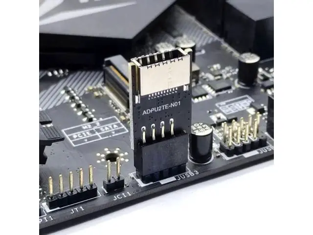 Alt view image 6 of 7 - USB 2.0 9Pin Male to USB 3.1 Type E Key-A Female Adapter, Front Panel Socket to 9Pin Mainboard Header Internal Extension Converter for PC Case