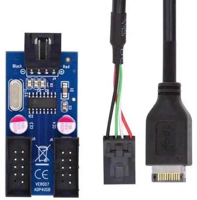 Main image of 0.98FT Type-E Front Panel Header Splitter Cable | USB2.0/3.1 Type-E 1-to-2 9/10Pin Motherboard Internal Extension Adapter