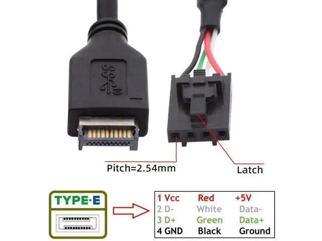 Alt view image 4 of 7 - 0.98FT Type-E Front Panel Header Splitter Cable | USB2.0/3.1 Type-E 1-to-2 9/10Pin Motherboard Internal Extension Adapter