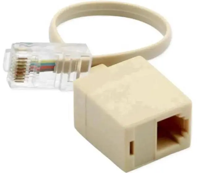 Main image of 20CM RJ45 8P4C Male to RJ11 6P4C Female Adapter Cable, Ethernet Telephone M/F Converter Cord 1 Pack