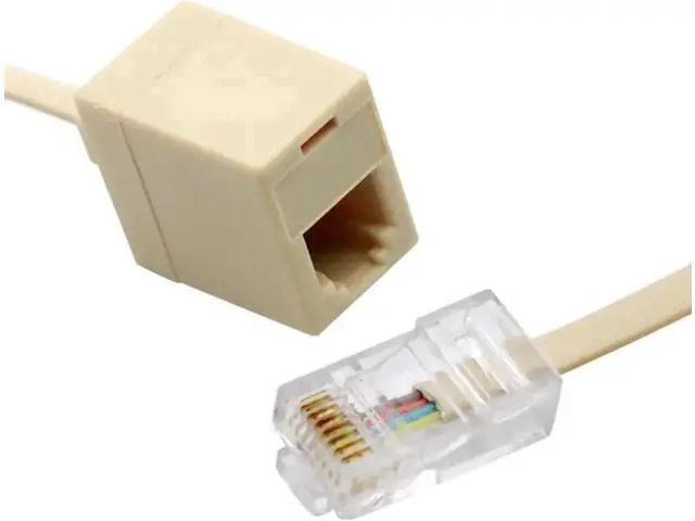 Alt view image 3 of 3 - 20CM RJ45 8P4C Male to RJ11 6P4C Female Adapter Cable, Ethernet Telephone M/F Converter Cord 1 Pack