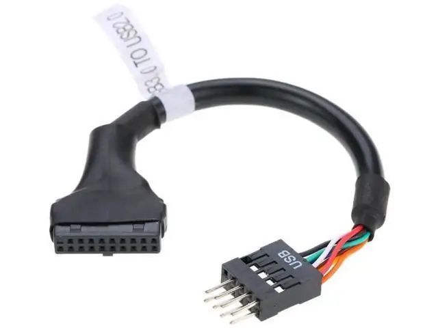 Alt view image 2 of 7 - 2 Pack USB 2.0 Front Panel Header Adapter, 9/10Pin to 19/20Pin Mainboard Gender Changer Cable