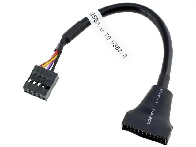 Alt view image 6 of 7 - 2 Pack USB 2.0 Front Panel Header Adapter, 9/10Pin to 19/20Pin Mainboard Gender Changer Cable