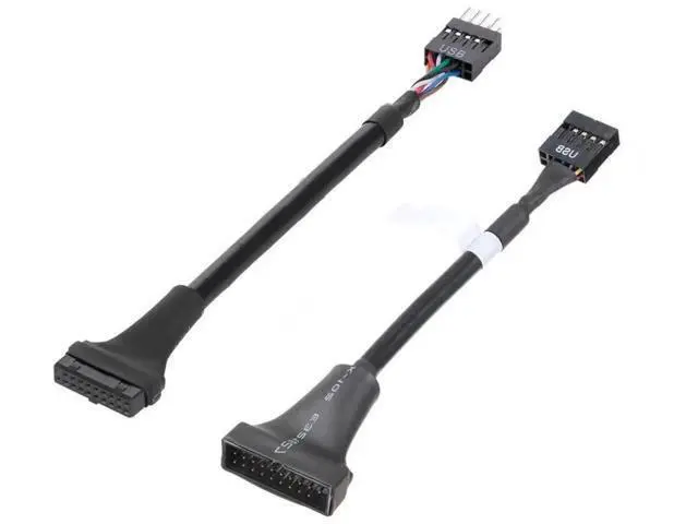 Alt view image 7 of 7 - 2 Pack USB 2.0 Front Panel Header Adapter, 9/10Pin to 19/20Pin Mainboard Gender Changer Cable