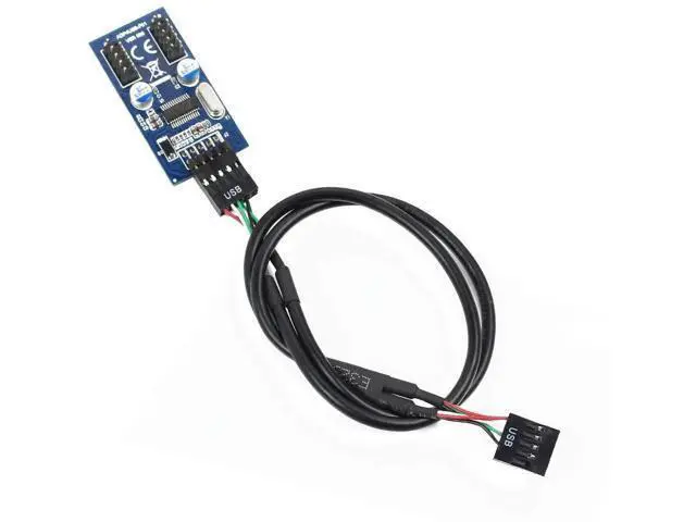 Alt view image 2 of 7 - 30cm USB2.0 9Pin Motherboard Header Splitter Cable, 1 to 2 Internal USB Extension Adapter