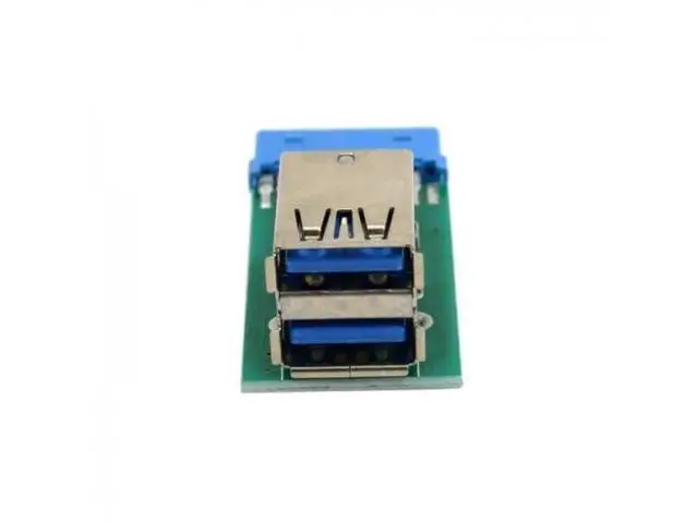 Alt view image 2 of 5 - JSER Vertical Dual USB 3.0 A Female to Motherboard 19Pin 20Pin Internal Header Adapter PCBA Board