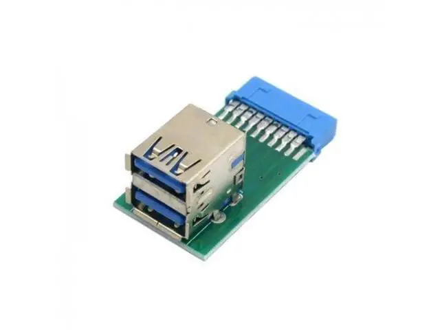 Alt view image 3 of 5 - JSER Vertical Dual USB 3.0 A Female to Motherboard 19Pin 20Pin Internal Header Adapter PCBA Board