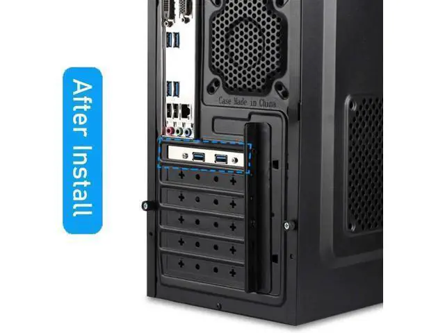 Alt view image 5 of 6 - 1.5ft 2 Ports USB 3.0 Female Cable, PCI Slot Plate Bracket Back Panel to 20Pin Motherboard Header Adapter
