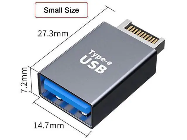 Alt view image 3 of 7 - USB 3.1 Type-E Male Front Panel Header to USB 3.0 Type-A Female Adapter, Motherboard Internal Data Converter