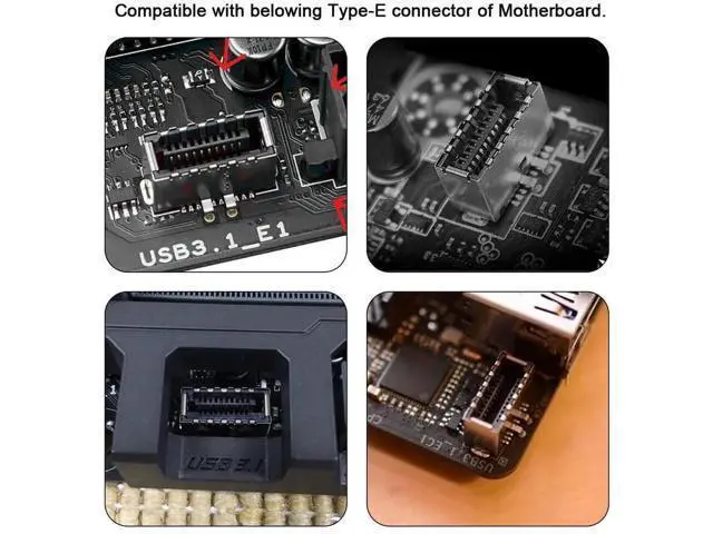 Alt view image 5 of 7 - USB 3.1 Type-E Male Front Panel Header to USB 3.0 Type-A Female Adapter, Motherboard Internal Data Converter