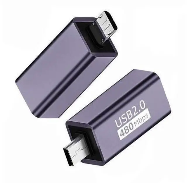 Main image of 2 Pack Micro/Mini USB Male to USB 2.0 Type B Female Adapter, Converter for Printer, Disk and Scanner