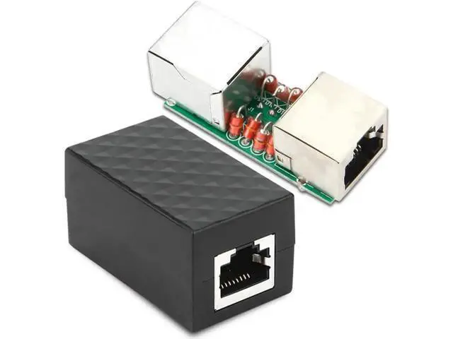 Alt view image 5 of 6 - RJ45 Surge Lightning Protector Inline Coupler, Cat5e/Cat6/Cat7 LAN Cable RJ45 Extender Adapter