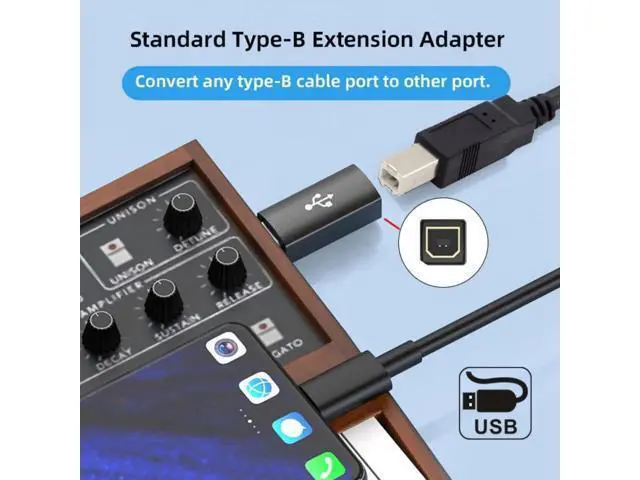 Alt view image 6 of 7 - 2 Pack Micro/Mini USB Male to USB 2.0 Type B Female Adapter, Converter for Printer, Disk and Scanner