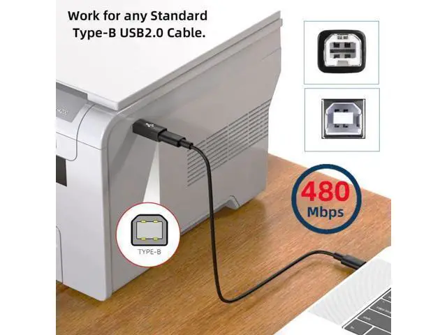 Alt view image 7 of 7 - 2 Pack Micro/Mini USB Male to USB 2.0 Type B Female Adapter, Converter for Printer, Disk and Scanner