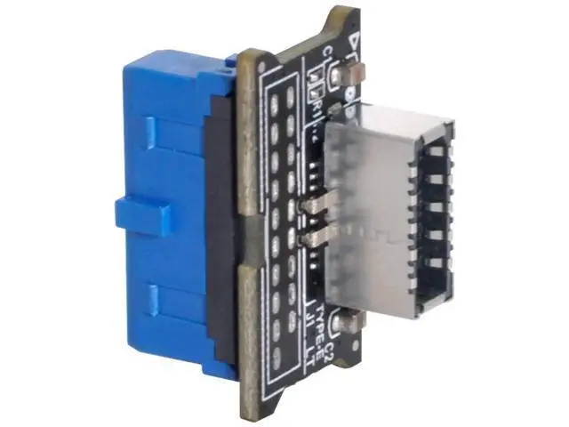 Alt view image 2 of 5 - Vertical Key-A Type-E to USB 3.0 20Pin Header Adapter, USB 3.1 Front Panel Socket Converter for Motherboard