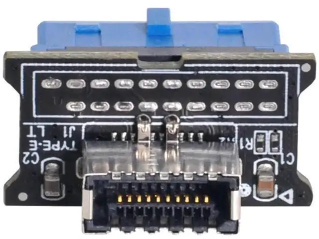 Alt view image 3 of 5 - Vertical Key-A Type-E to USB 3.0 20Pin Header Adapter, USB 3.1 Front Panel Socket Converter for Motherboard
