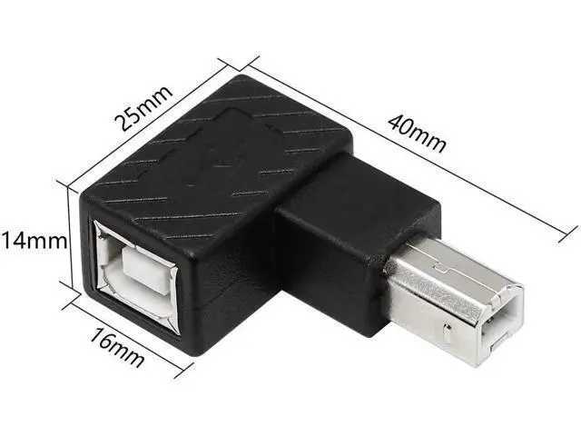 Alt view image 2 of 6 - 2 Pack 90 Degree USB 2.0 Type-B Adapter, Left & Right Angle Male to Female Converter for Printer, Scanner, External Hard Drive