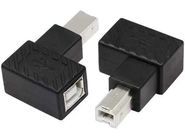 Alt view image 4 of 6 - 2 Pack 90 Degree USB 2.0 Type-B Adapter, Left & Right Angle Male to Female Converter for Printer, Scanner, External Hard Drive