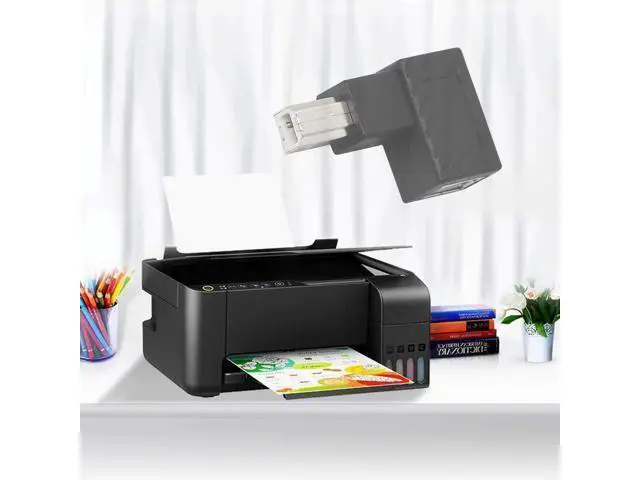 Alt view image 6 of 6 - 2 Pack 90 Degree USB 2.0 Type-B Adapter, Left & Right Angle Male to Female Converter for Printer, Scanner, External Hard Drive