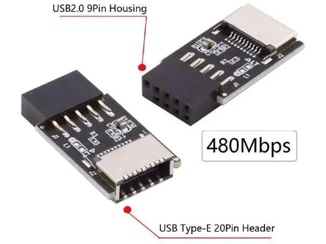 Alt view image 7 of 7 - Key-A Type-E to USB 2.0 9Pin/10Pin Header Adapter, USB 3.1 Front Panel Socket Converter for Motherboard