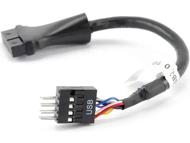 Alt view image 2 of 3 - 4 Inch USB 3.0 20-Pin Female to USB 2.0 8-Pin Male Motherboard Header Adapter