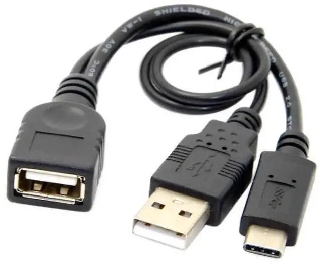 Main image of USBC to USBA USB2.0 OTG Adapter Cable with Supplementary Power Supply