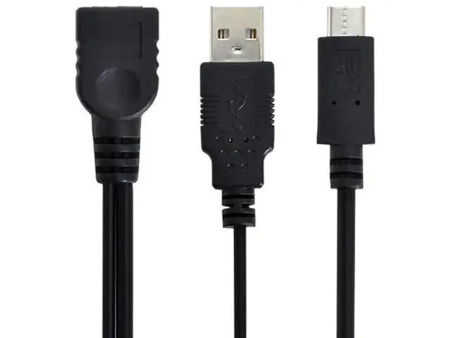 Alt view image 7 of 7 - USBC to USBA USB2.0 OTG Adapter Cable with Supplementary Power Supply