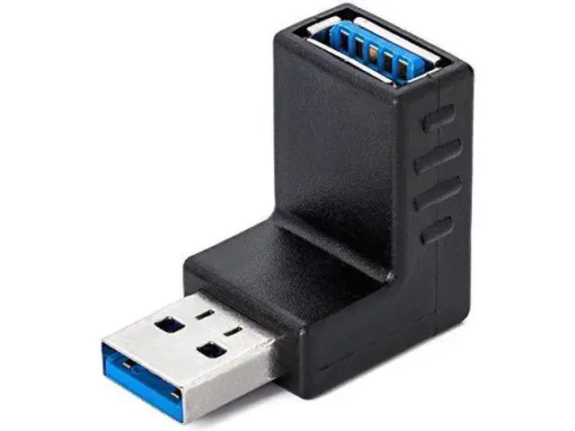 Alt view image 2 of 4 - 3 Pack 90 Degree Right Angle USB 3.0 Male to Female Coupler, Right Angled USB Adapter Connector