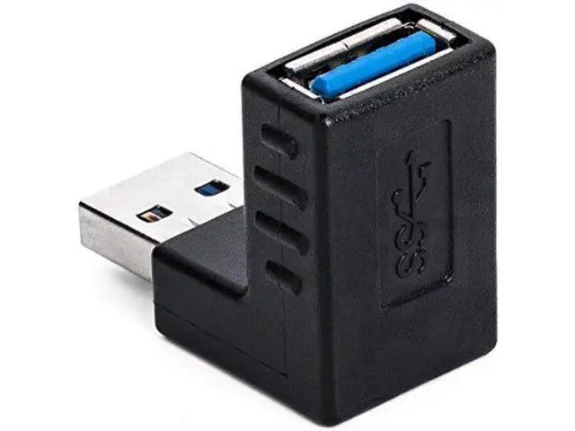 Alt view image 3 of 4 - 3 Pack 90 Degree Right Angle USB 3.0 Male to Female Coupler, Right Angled USB Adapter Connector