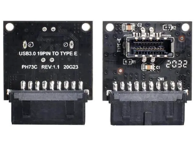 Alt view image 2 of 7 - USB 3.1 Type-E Front Panel Socket to USB 3.0 20Pin Header Male Extension Adapter for Motherboard