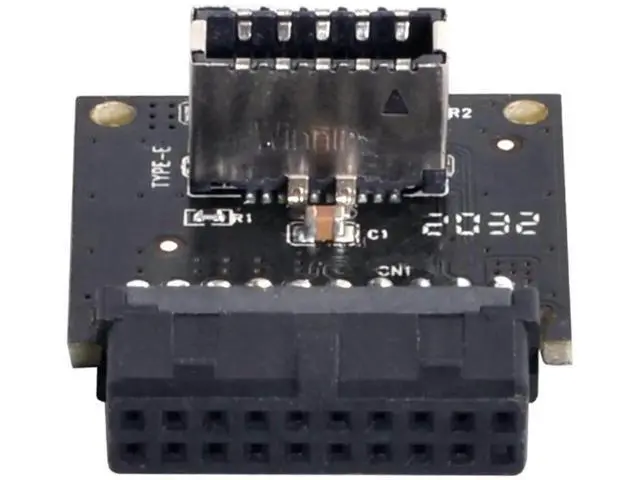 Alt view image 4 of 7 - USB 3.1 Type-E Front Panel Socket to USB 3.0 20Pin Header Male Extension Adapter for Motherboard