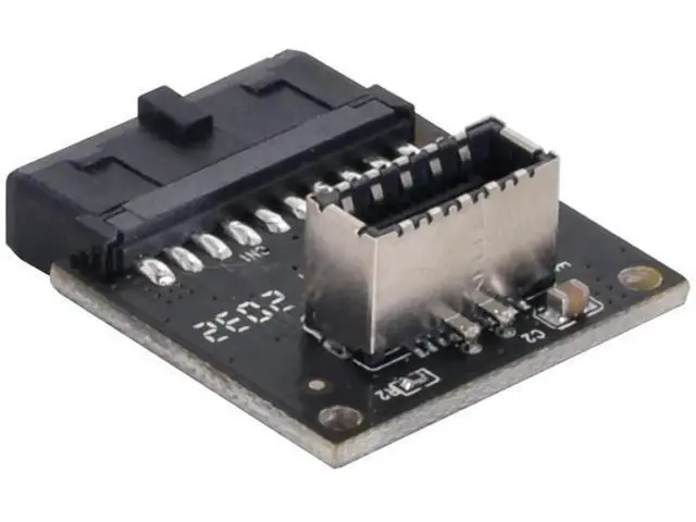 Alt view image 5 of 7 - USB 3.1 Type-E Front Panel Socket to USB 3.0 20Pin Header Male Extension Adapter for Motherboard