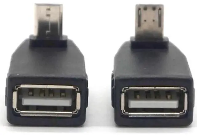 Alt view image 3 of 6 - Up & Down Angled Micro USB Male to USB 2.0 Female OTG Adapter Converter