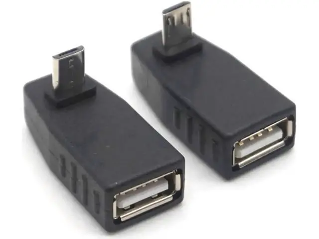 Alt view image 4 of 6 - Up & Down Angled Micro USB Male to USB 2.0 Female OTG Adapter Converter