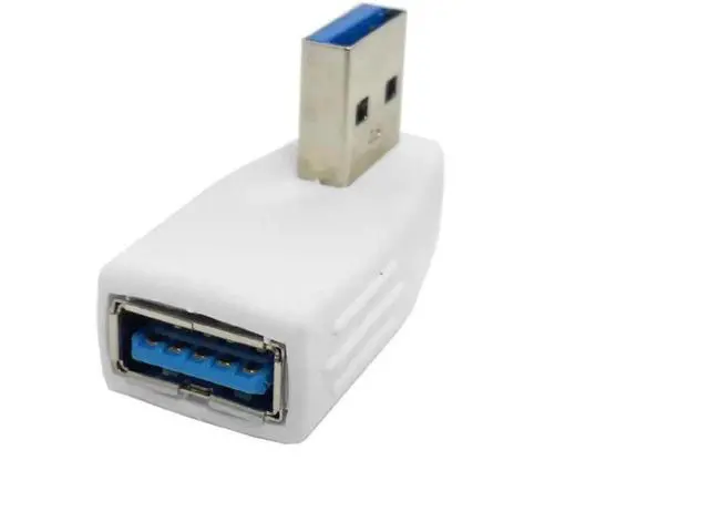 Alt view image 2 of 2 - 90 Degree Left Angled USB 3.0 Adapter, A Male to A Female Extension Connector