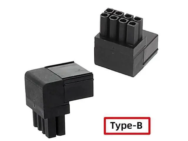 Alt view image 5 of 7 - 2 Pack 90° Up & Down Angled ATX 8Pin Power Adapter, Male to Female Header Converter for GPU Graphics Card
