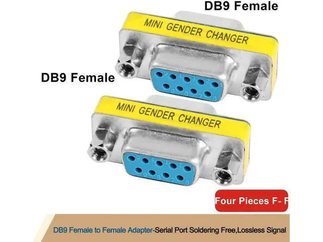 Alt view image 6 of 7 - 4-Pack DB9 Female to Female Gender Changer, 9 Pin D-SUB RS232 Serial Port Coupler Adapter for Serial Communication Devices, PLC Controllers, POS Equipment