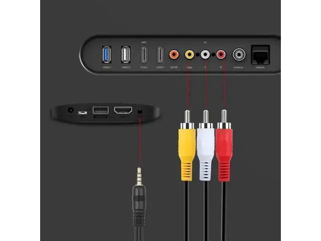 Alt view image 3 of 7 - 5FT 3.5mm 1/8 Inch Male to 3 RCA Male AV Composite Cable, Stereo AUX Audio Video Converter Cord
