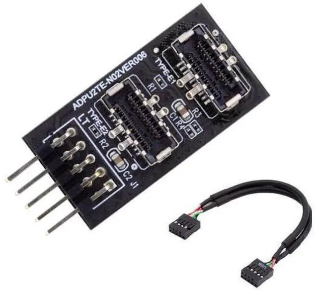 Main image of USB 2.0 9Pin/10Pin to Dual USB 3.1 Type E Female Adapter, Motherboard Header Extension for Front Panel