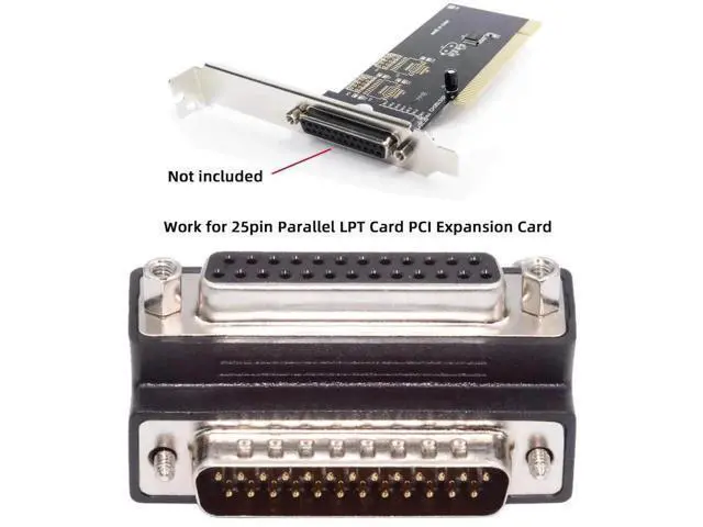 Alt view image 5 of 7 - 90 Degree Down Angled DB25 D-Sub Adapter, Male Nut to Female Screw Extension Connector, Compatible with Parallel LPT & AES/EBU Digital Audio Devices
