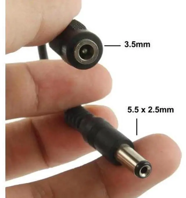 Alt view image 3 of 4 - 12cm DC Power Adapter Cable, 5.5x2.5mm Male Barrel Plug to 3.5mm Female Jack Converter Cord